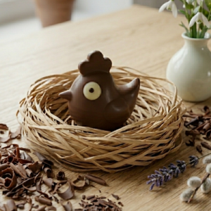 Petite poule en chocolat
